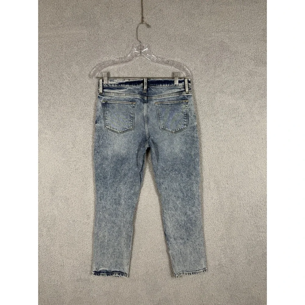 FRAME Le High Straight Ankle Jeans Womens 28 Lombard Bleach Acid Wash Blue‎ - Picture 10 of 10